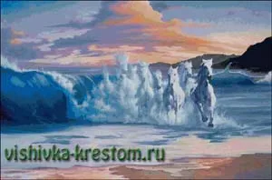 Набор вышивки крестом Табун из моря
