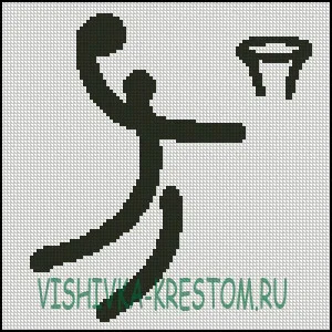 Вышивка крестом Логотип вида спорта Баскетбол 