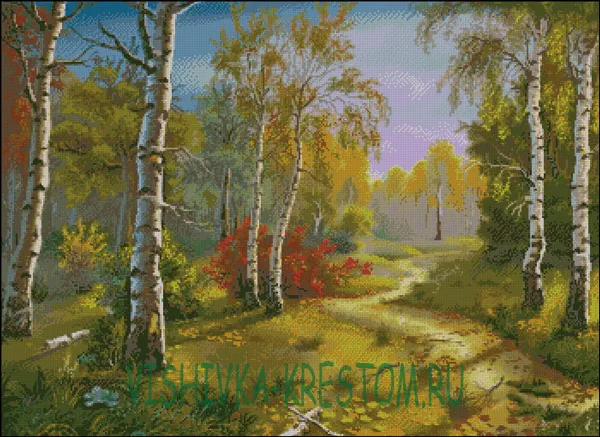 Вышивка крестом Русские березы 