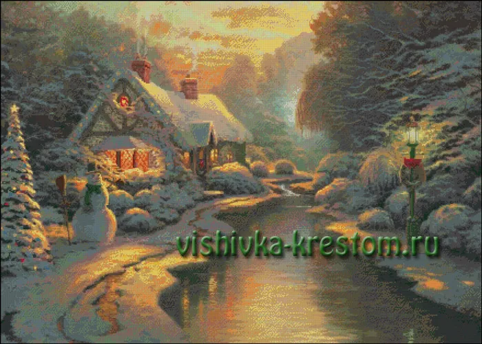 Вышивка крестом Рождественский вечер