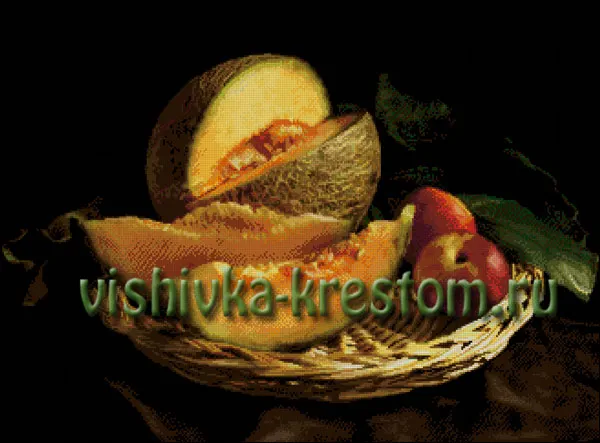Вышивка крестом Дыня с персиками