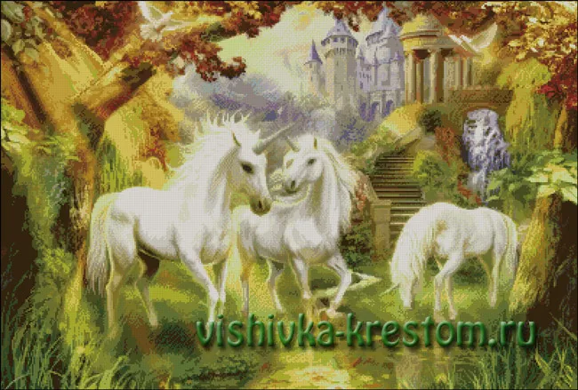 Вышивка крестом Единороги