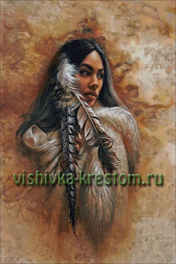 Вышивка крестом Индианка