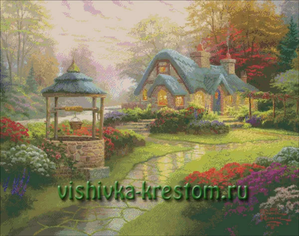 Вышивка крестом Колодец по картине Кинкейда