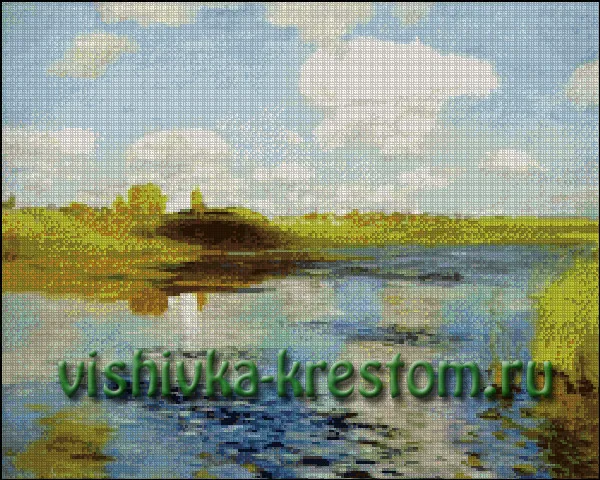 Вышивка крестом Пейзаж Левитана 