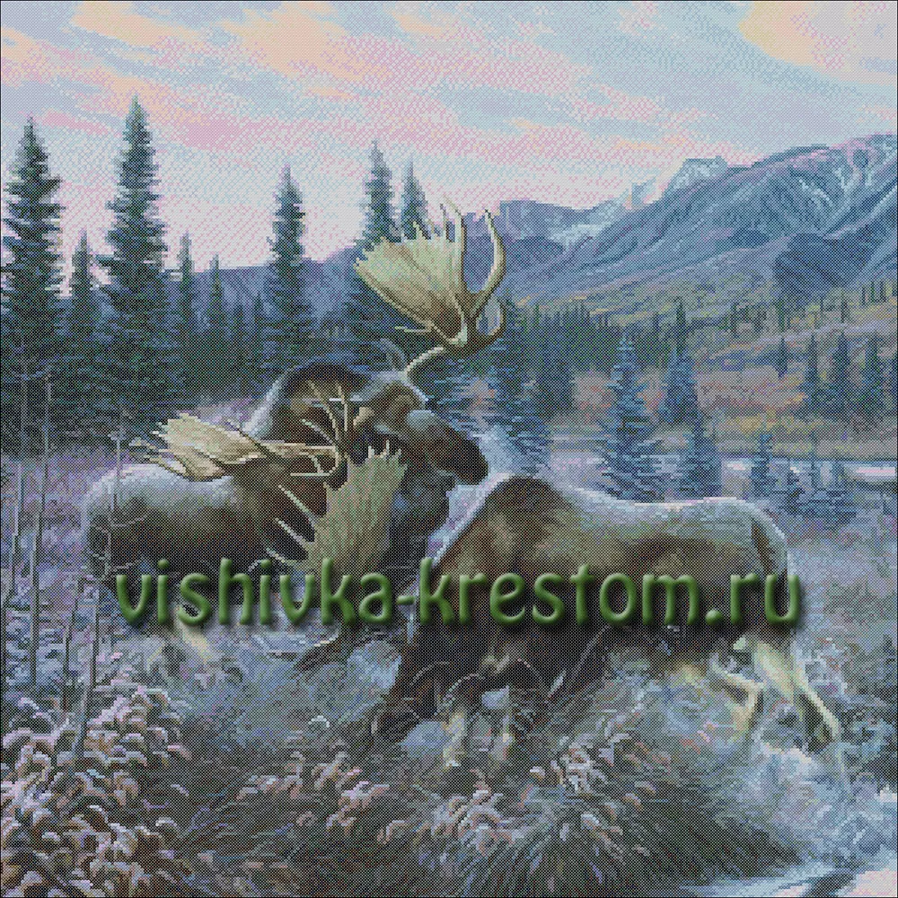 Вышивка крестом Лоси