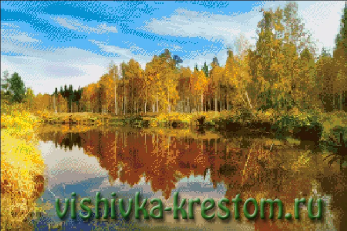 Вышивка крестом Осенний пейзаж